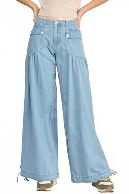 NEW MISS LOVE lotus denim jeans in light blue